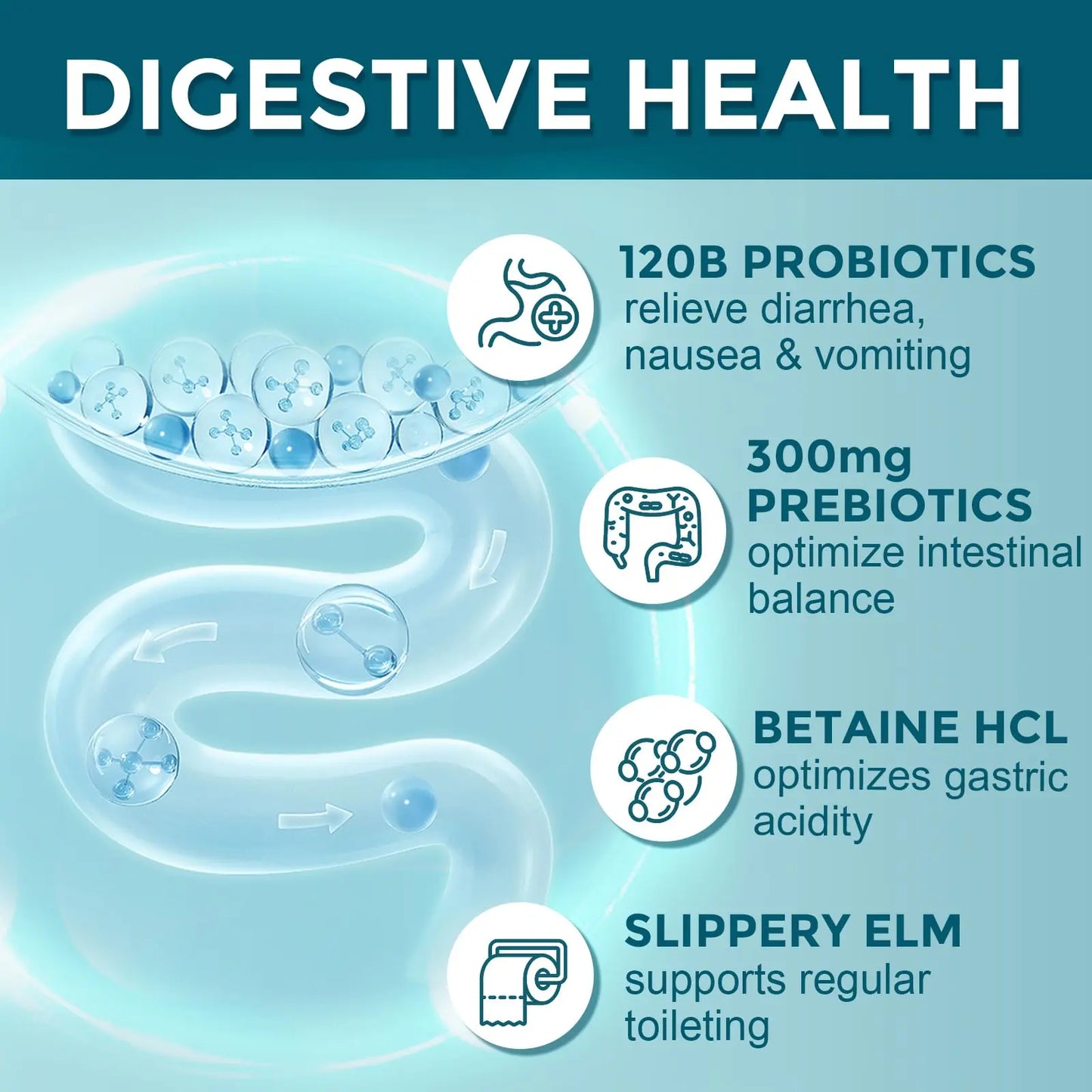Probiotics for Women-Men Digestive Health with 120 Billion CFUs, Prebiotics and Probiotics for Women-Men, Digestive Enzymes, Nutrient Absorption, Immune Support DRFOSTER