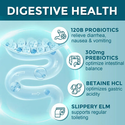 Probiotics for Women-Men Digestive Health with 120 Billion CFUs, Prebiotics and Probiotics for Women-Men, Digestive Enzymes, Nutrient Absorption, Immune Support DRFOSTER
