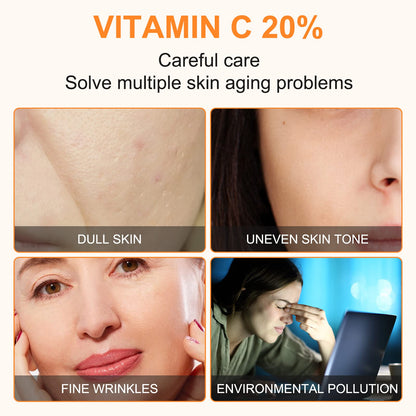 Premium 20% Vitamin C Serum For Face with Hyaluronic Acid, Retinol & Amino Acids - Boost Skin Collagen,Hydrate & Plump Skin, Anti Aging & Wrinkle Facial Serum 60ml ELBBUB