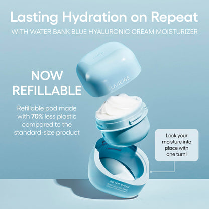 LANEIGE Water Bank Blue Hyaluronic Cream Moisturizer: Hydrating Korean Face Cream with Squalane & Ceramide LANEIGE