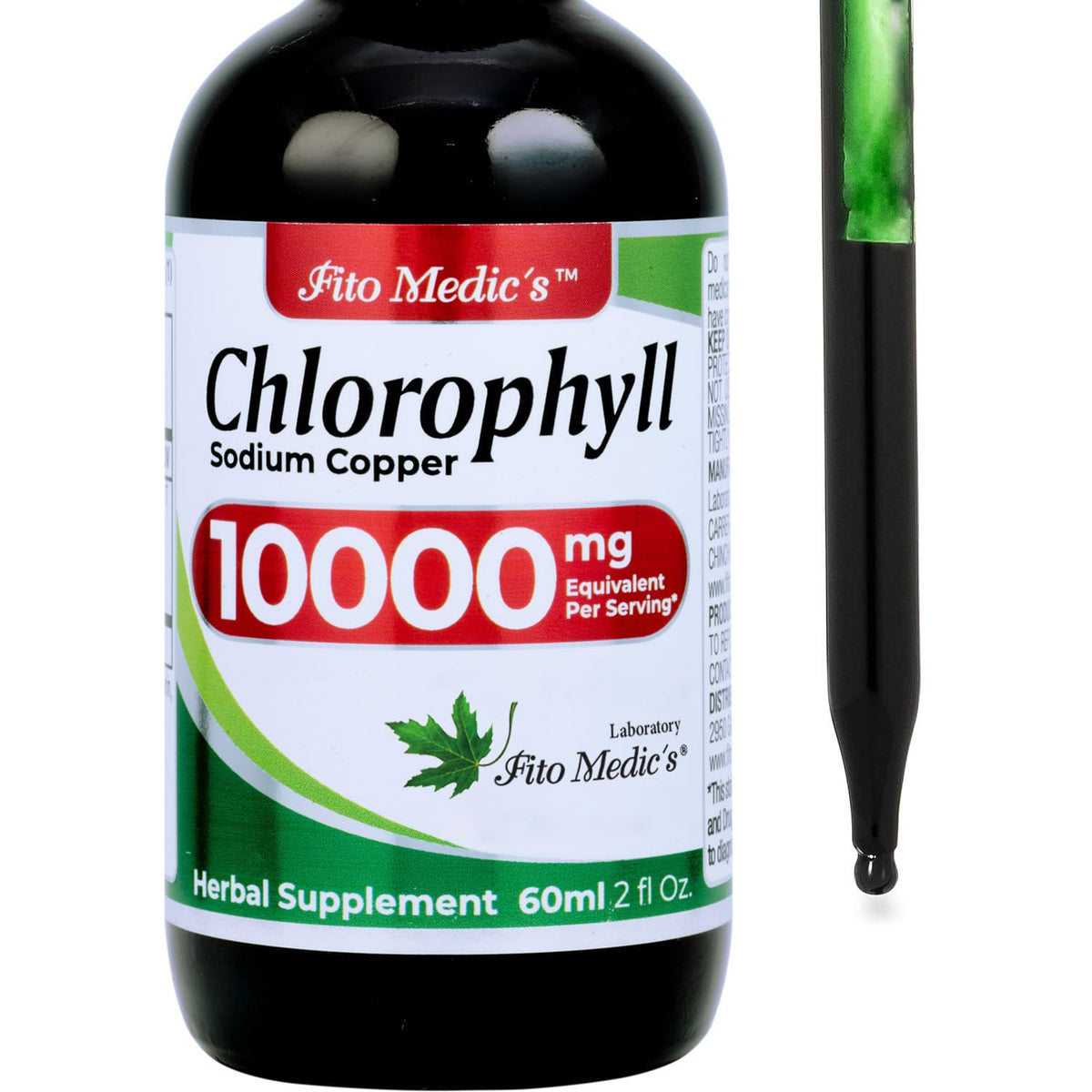FITO MEDIC'S Lab | Liquid Chlorophyll | Chlorophyll Liquid Drops | 50 mg 200:1 Ratio Extract per Serving. FITO MEDIC'S
