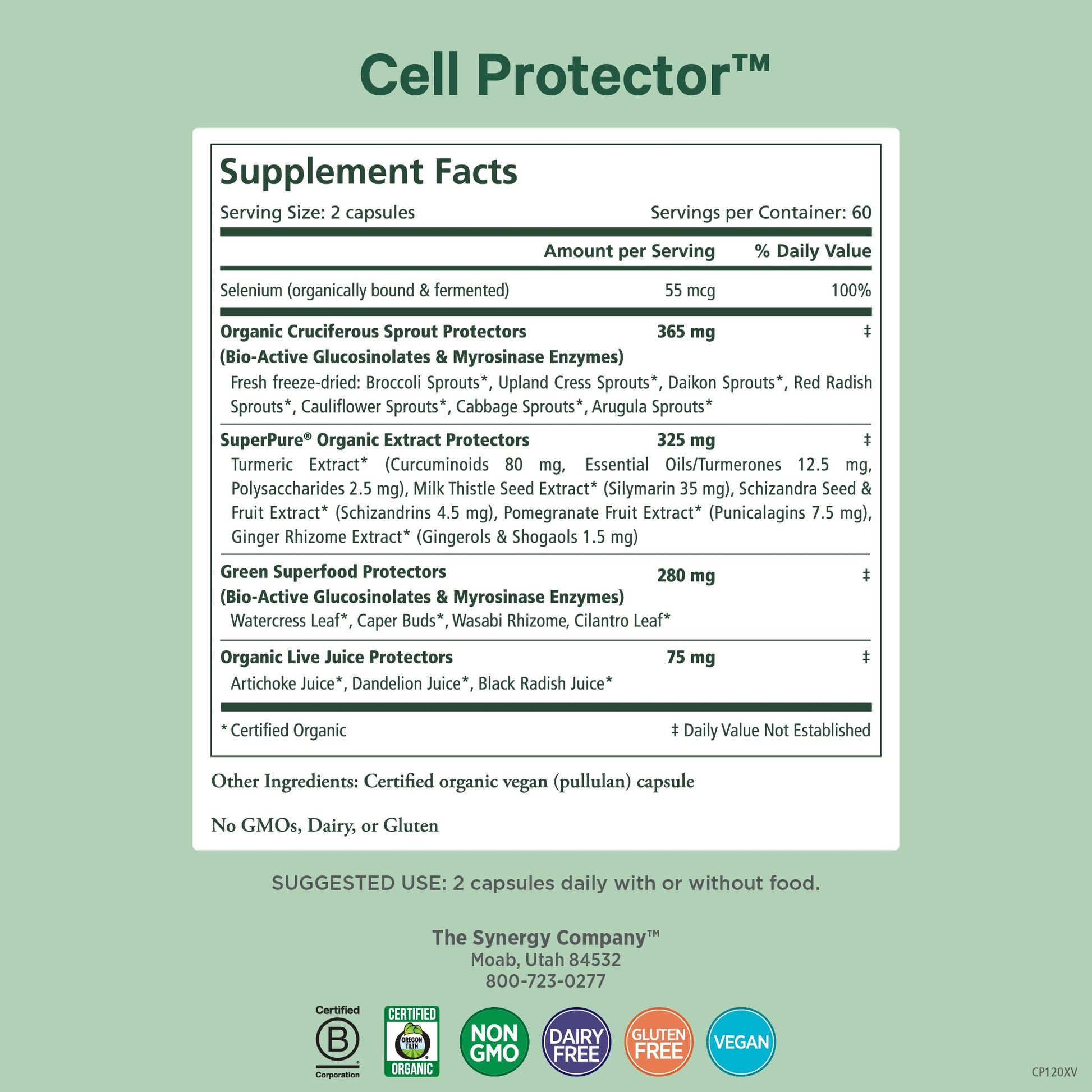 PURE SYNERGY Cell Protector | Cellular Health Supplement | Cell and Immune Support with Selenium and Organic Cruciferous Vegetables | for Healthy Aging & Detoxification (120 Capsules) PURE SYNERGY buy australia supplements