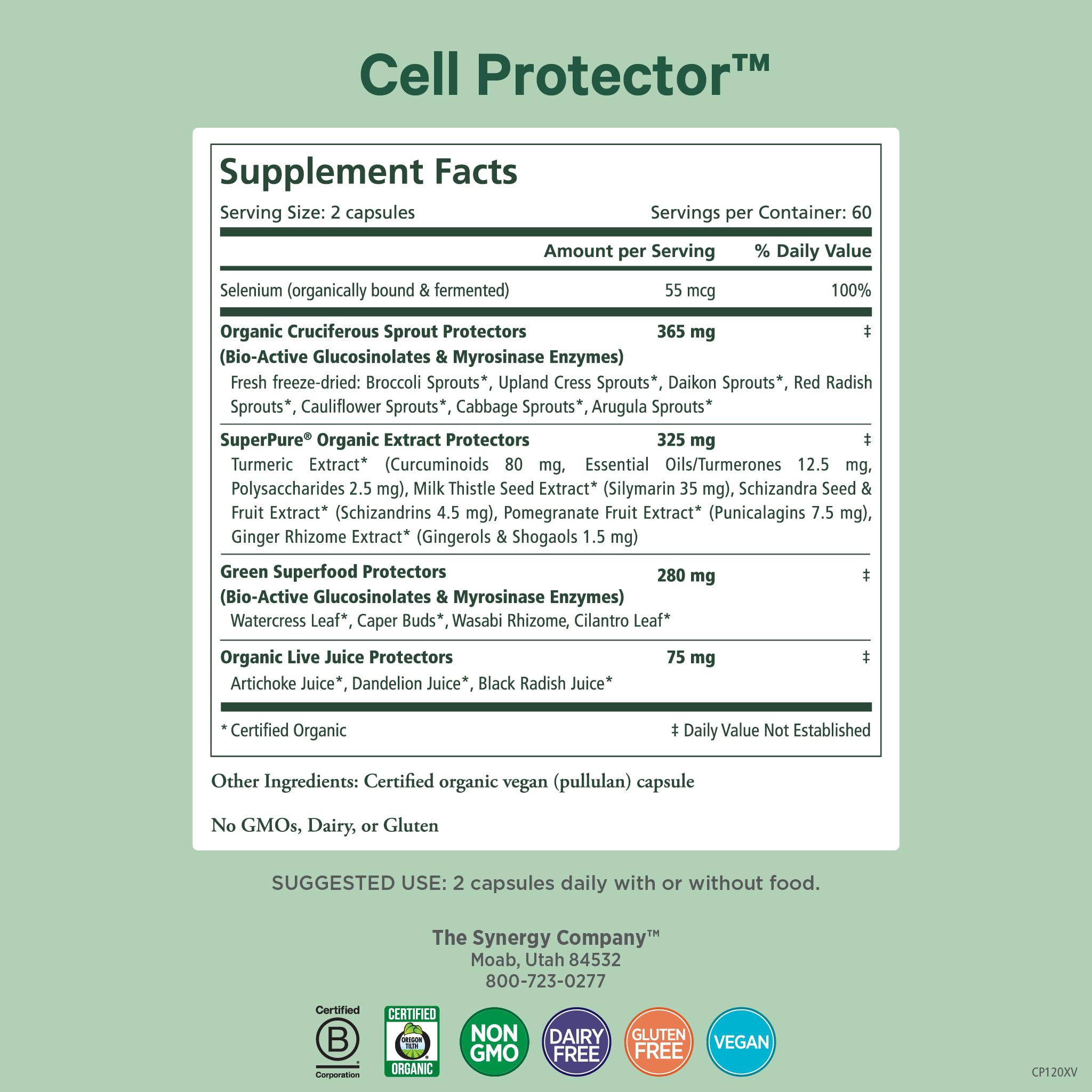 PURE SYNERGY Cell Protector | Cellular Health Supplement | Cell and Immune Support with Selenium and Organic Cruciferous Vegetables | for Healthy Aging & Detoxification (120 Capsules) PURE SYNERGY buy australia supplements