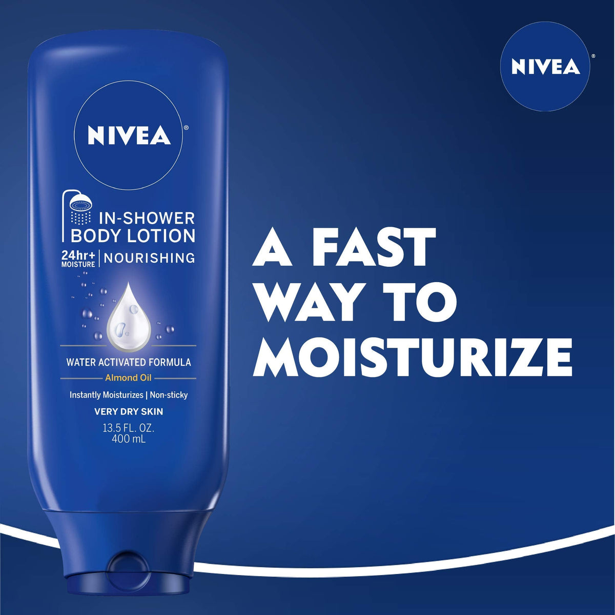 NIVEA Nourishing In Shower Lotion, 24-Hour Body Moisturizer, 13.5 FL OZ NIVEA