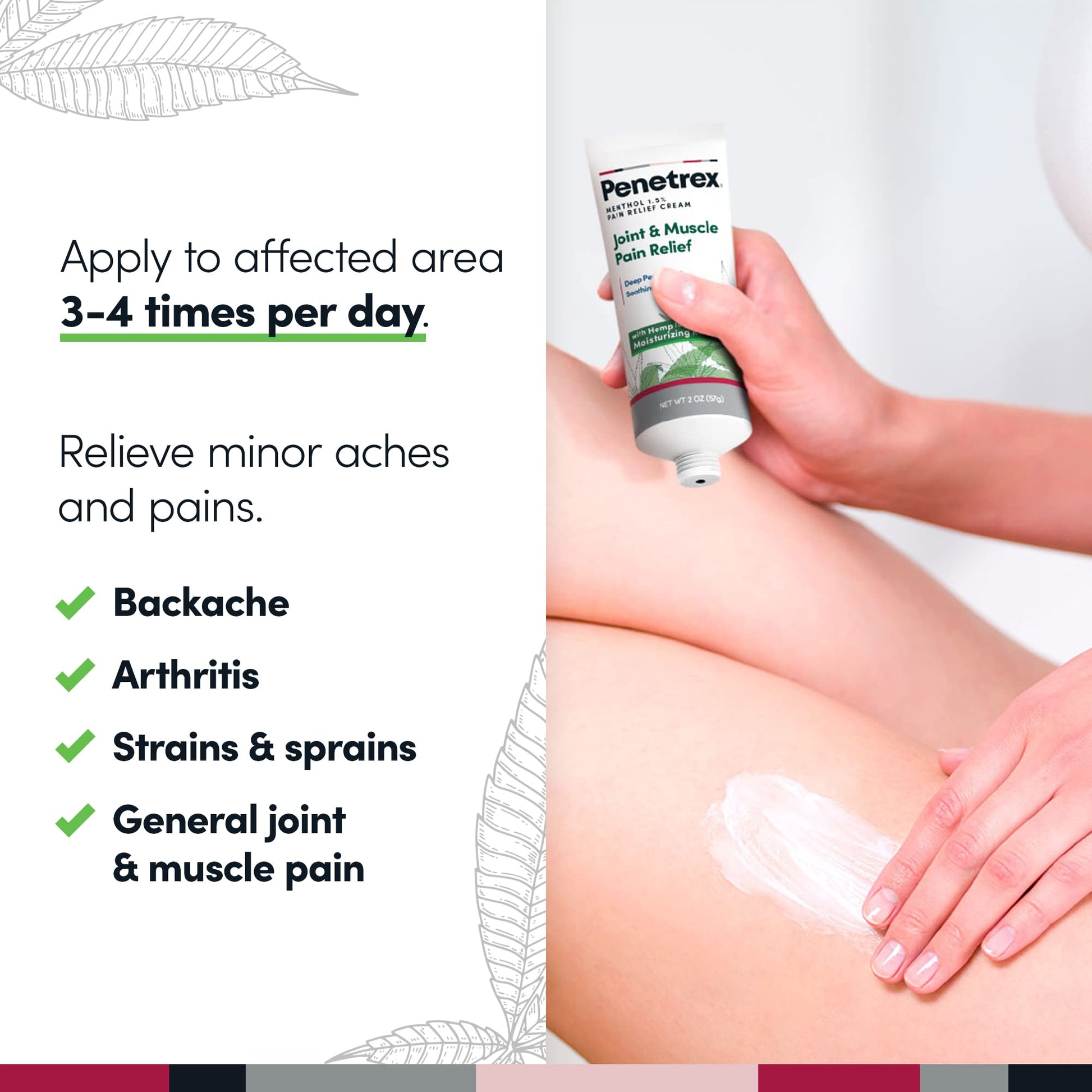 Penetrex Soothing Joint & Muscle Pain Relief Cream with Hemp - Deep Penetrating Menthol, Arnica and Hemp for Soothing, Hydrating Relief - Non-Greasy, Easy to Apply, Pleasant Scent- 2oz Squeezable Tube Penetrex buy australia supplements
