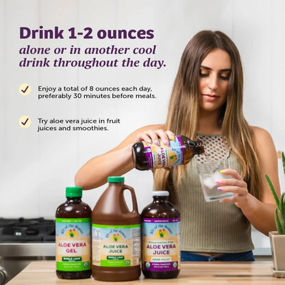 Lily of the Desert Aloe Vera Juice, Whole Leaf Filtered, Organic & Preservative Free – Natural Vitamins, Digestive Enzymes for Gut Health, Lily Of The Desert