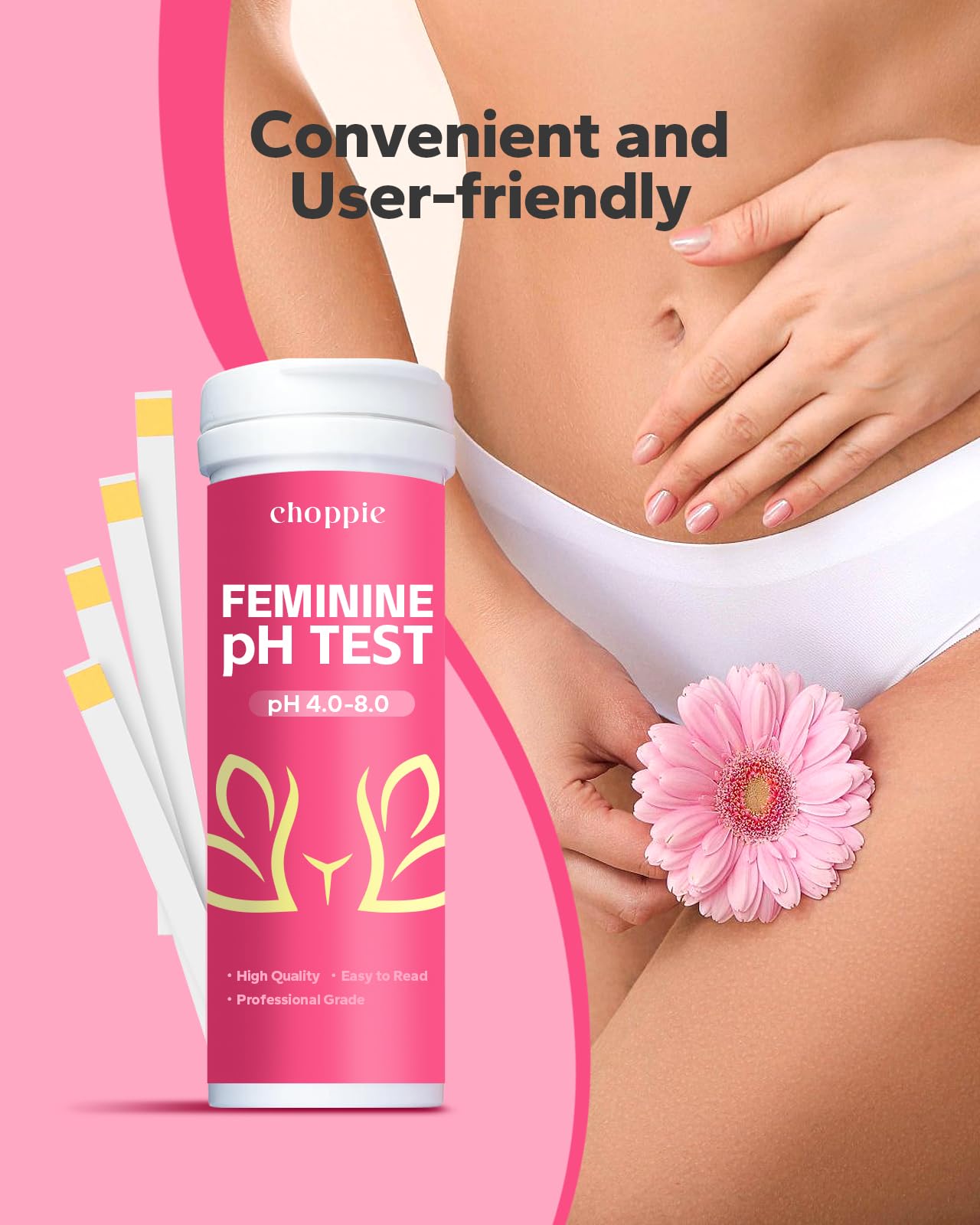 Choppie Vaginal Health pH Test Strips (50 Strips), pH Balance Test Strips for Women, Vaginal pH Test Strips Choppie buy australia supplements