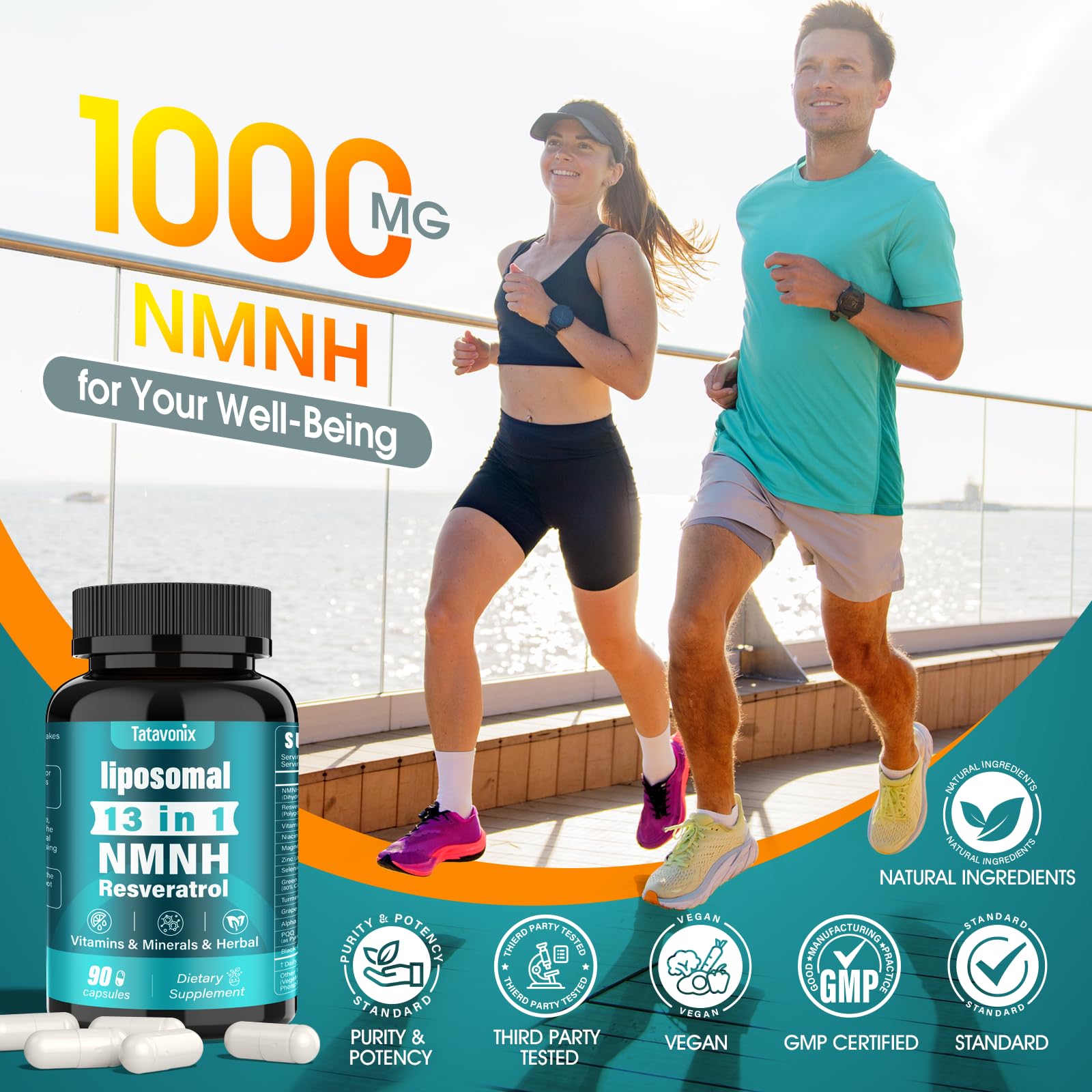 13 in 1 NMNH (Dihydronicotinamide Mononucleotide) 1000mg Per Serving, NMN Supplement Alternative with Liposomal NAD+ and Resveratrol, Non-GMO, Gluten-Free – for Anti-Aging, Energy, Focus – 90 Capsules Tatavonix buy australia supplements