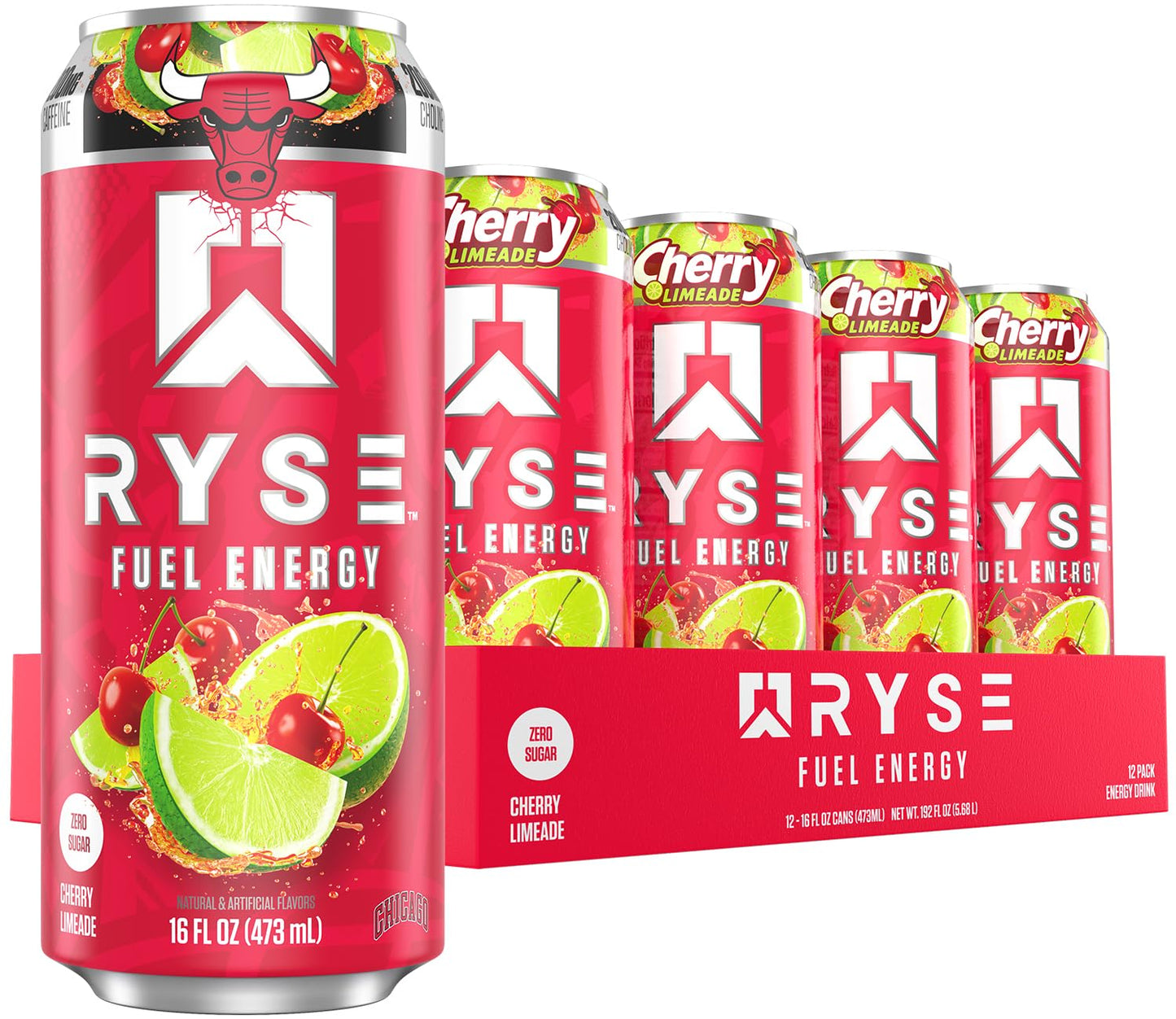 RYSE Fuel Energy Drink - Variety Pack - Sugar Free, Gluten Free & Vegan - 200mg Natural Caffeine, Taurine & Choline for Focus & Energy - No Artificial Colors - 16 fl oz Cans (12-Pack)