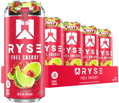 RYSE Fuel Energy Drink - Variety Pack - Sugar Free, Gluten Free & Vegan - 200mg Natural Caffeine, Taurine & Choline for Focus & Energy - No Artificial Colors - 16 fl oz Cans (12-Pack)
