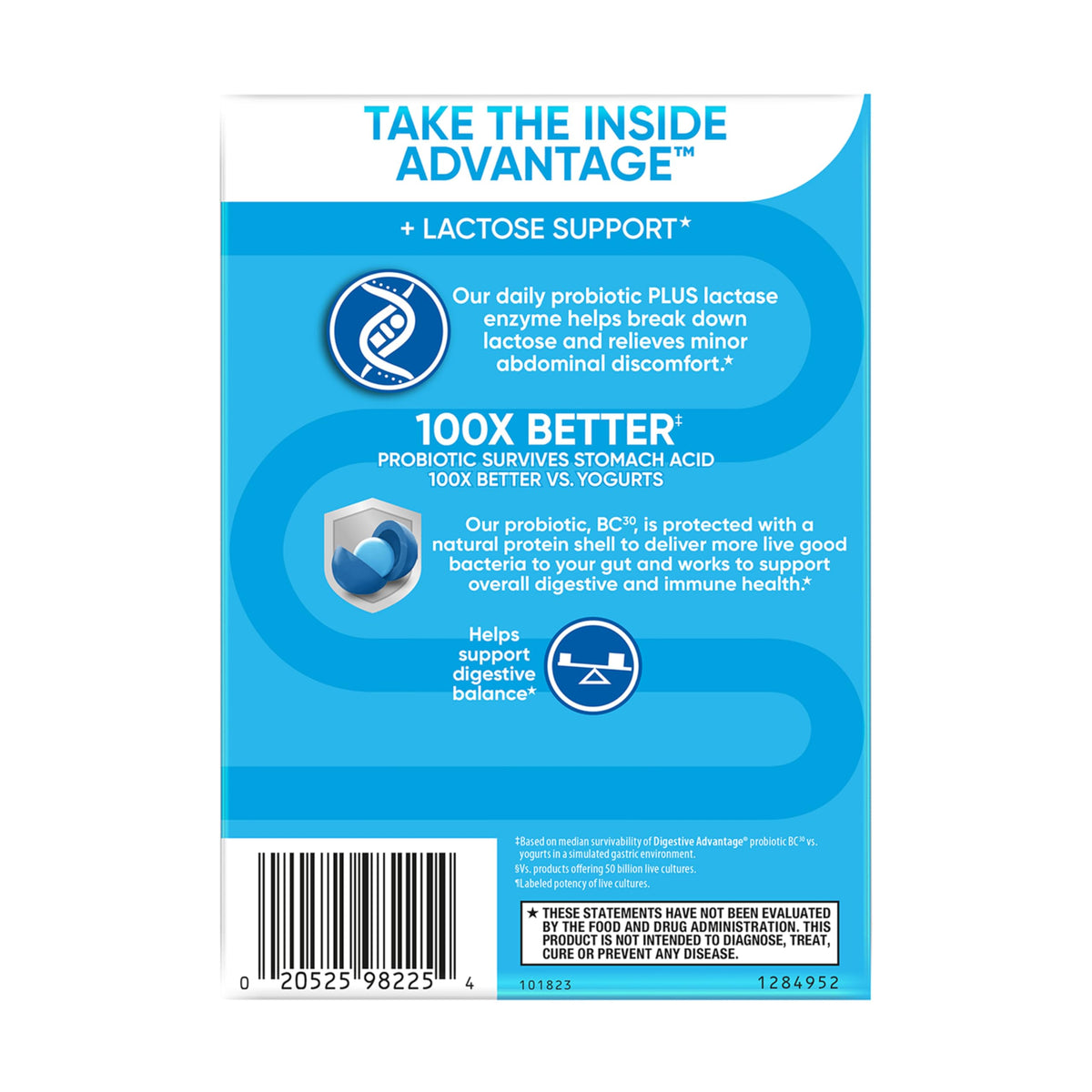 Digestive Advantage Lactose Defense Capsules (96 Count In A Box), Helps Breaks Down Lactose and Defend Against Digestive Upset Digestive Advantage