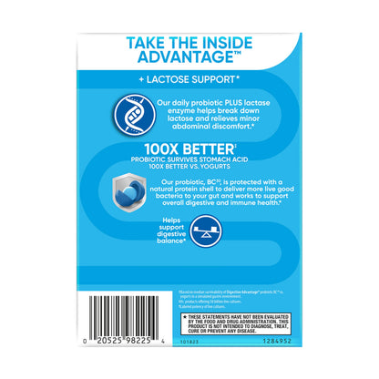 Digestive Advantage Lactose Defense Capsules (96 Count In A Box), Helps Breaks Down Lactose and Defend Against Digestive Upset Digestive Advantage