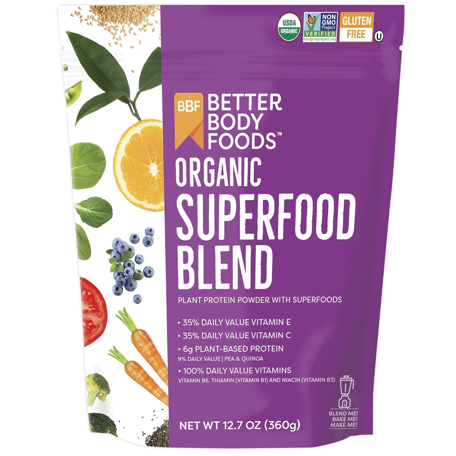 BetterBody Foods Organic Superfood Powder with Protein, Vitamins C, E, and B12 (12.7 oz.) BetterBody Foods buy australia supplements