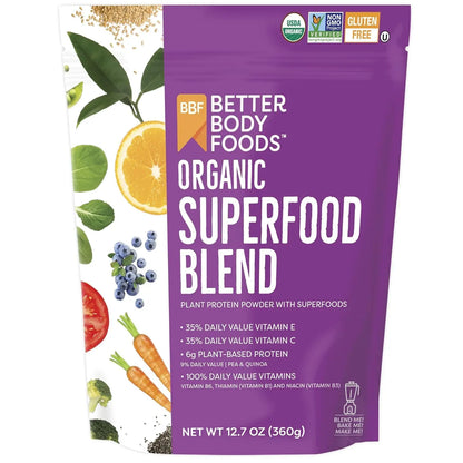 BetterBody Foods Organic Superfood Powder with Protein, Vitamins C, E, and B12 (12.7 oz.) BetterBody Foods