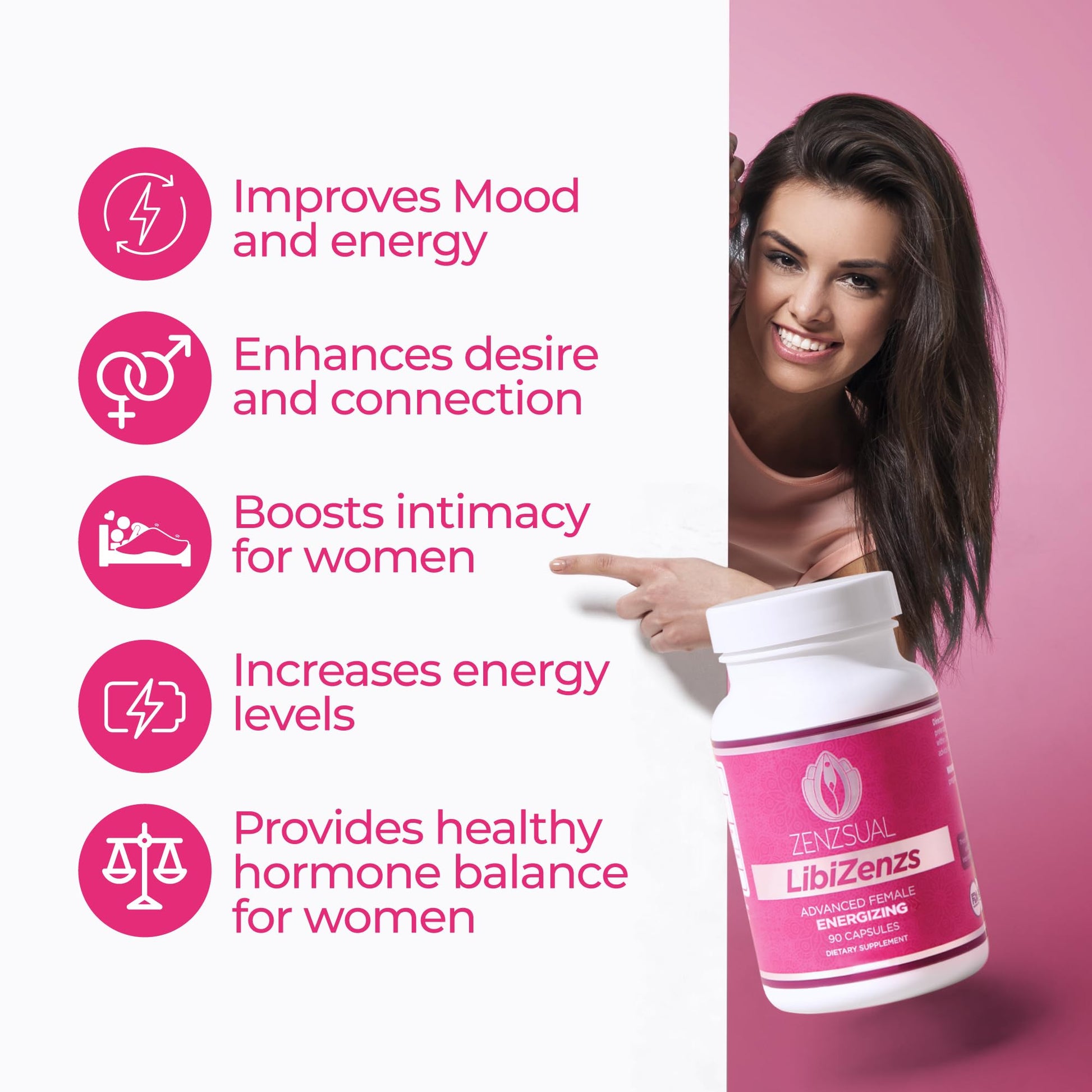 ZENZSUAL Libizenzs – Plant-Based Energy Support Supplement for Women – Caffeine-Free with Maca Root, Ashwagandha & Ginseng – Supports Daily Stamina, Focus & Well-Being – 90 Vegan Capsules ZENZSUAL buy australia supplements