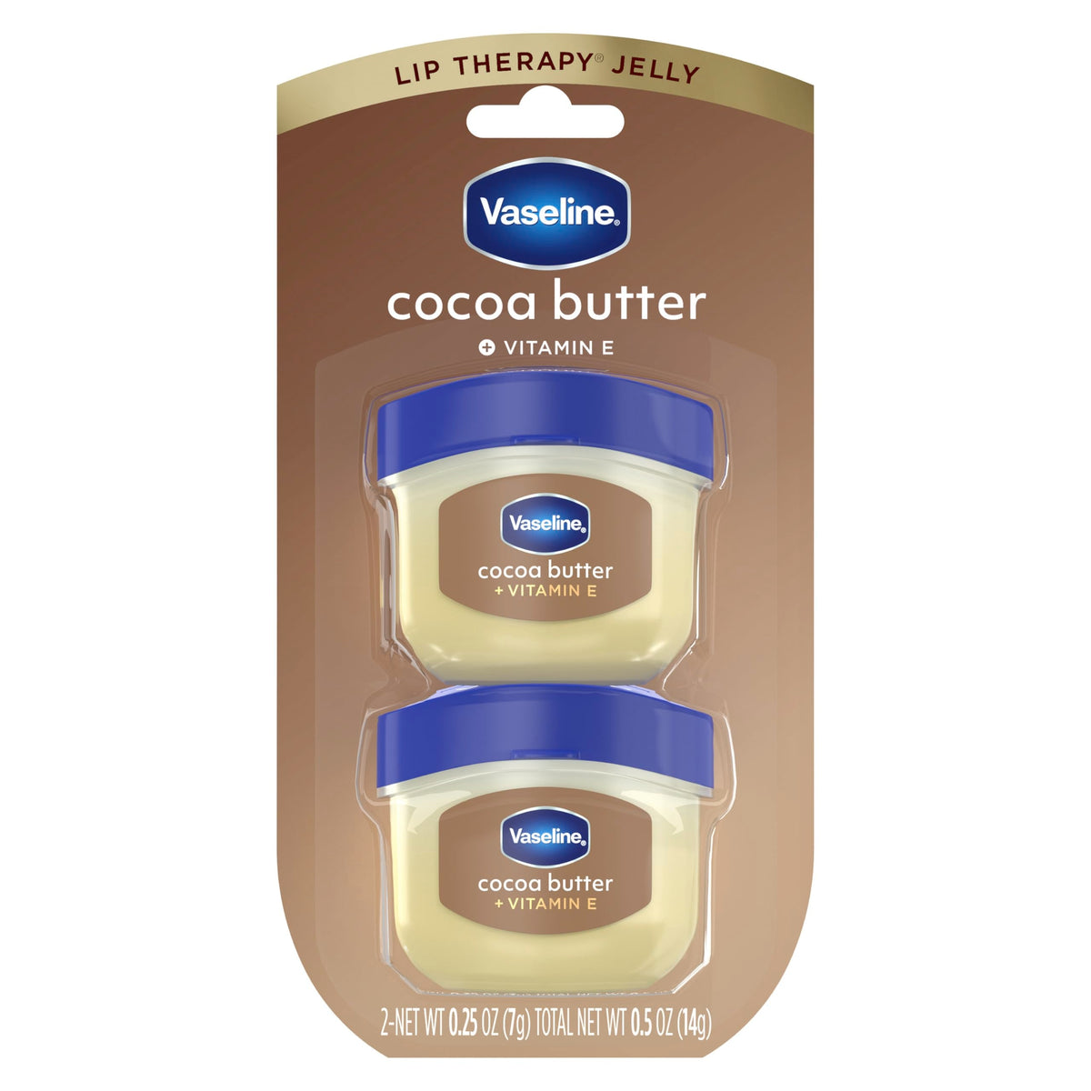 Vaseline Lip Therapy Cocoa Butter Mini Lip Balm For Dry Lips 0.5oz 2ct Vaseline
