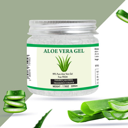 Raslok Aloe Vera Gel | 99% Pure Natural Aloe Gel | For Moisturizing Face Skin & Hair Care,Durable Moisturizing Hydrating Soothing | Non-Sticky (7.76 oz) Raslok