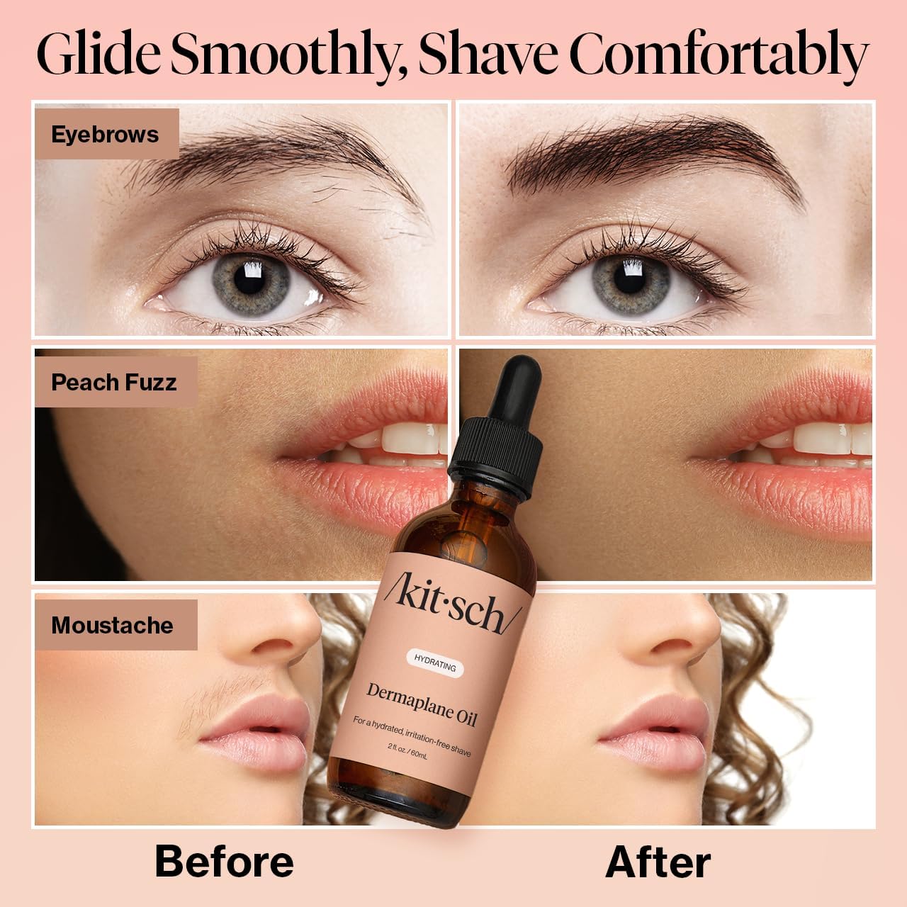 Kitsch Dermaplane Face Oil with Jojoba & Argan Oil – Hydrating Facial Formula for Dermaplaning Tool, Gua Sha & Razor Use Kitsch