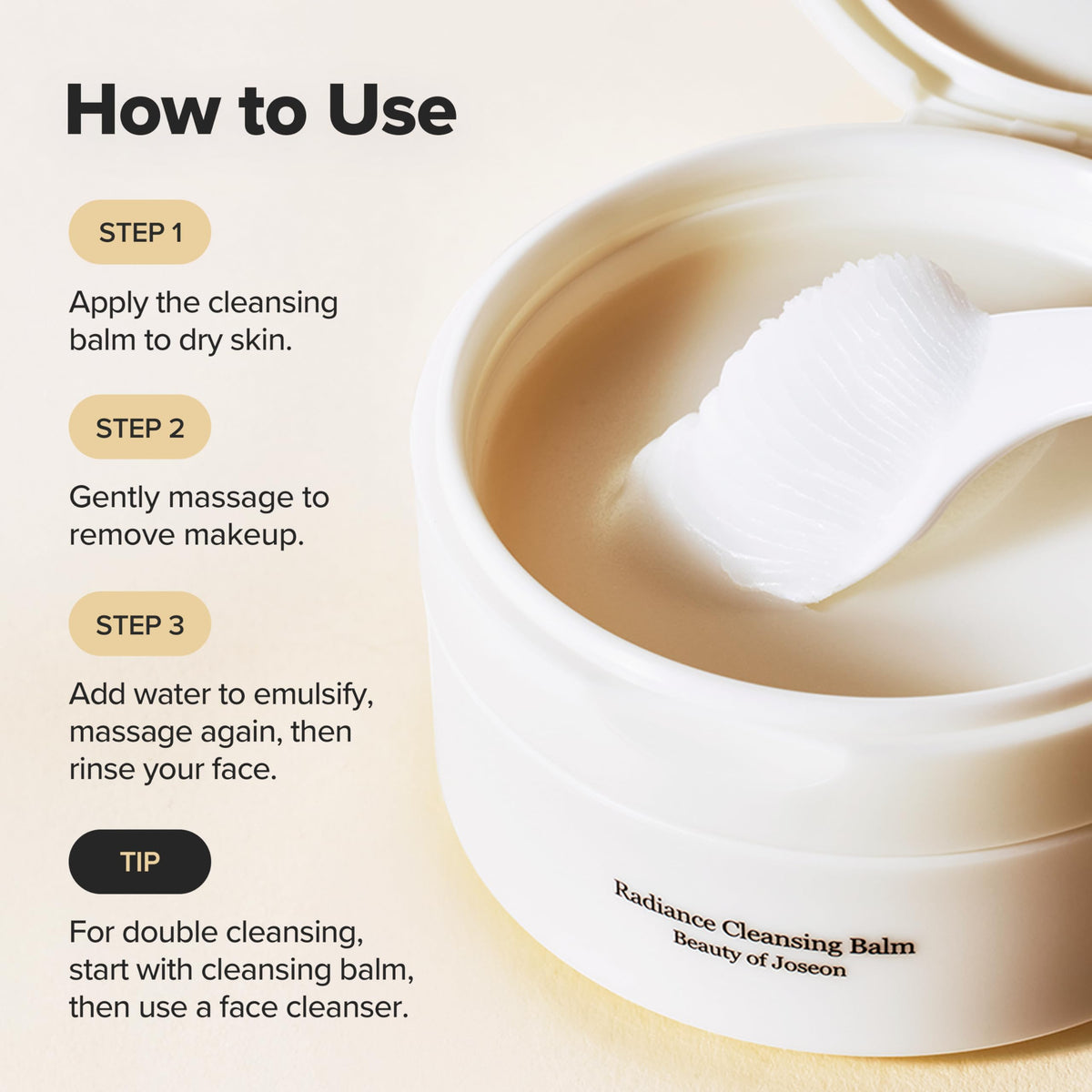Beauty of Joseon Radiance Cleansing Balm Makeup, Sunscreen, Pore Cleanser for Sensitive Acne Skin. Korean Skincare for Men and Women 100ml, 3.38 fl.oz Beauty of Joseon