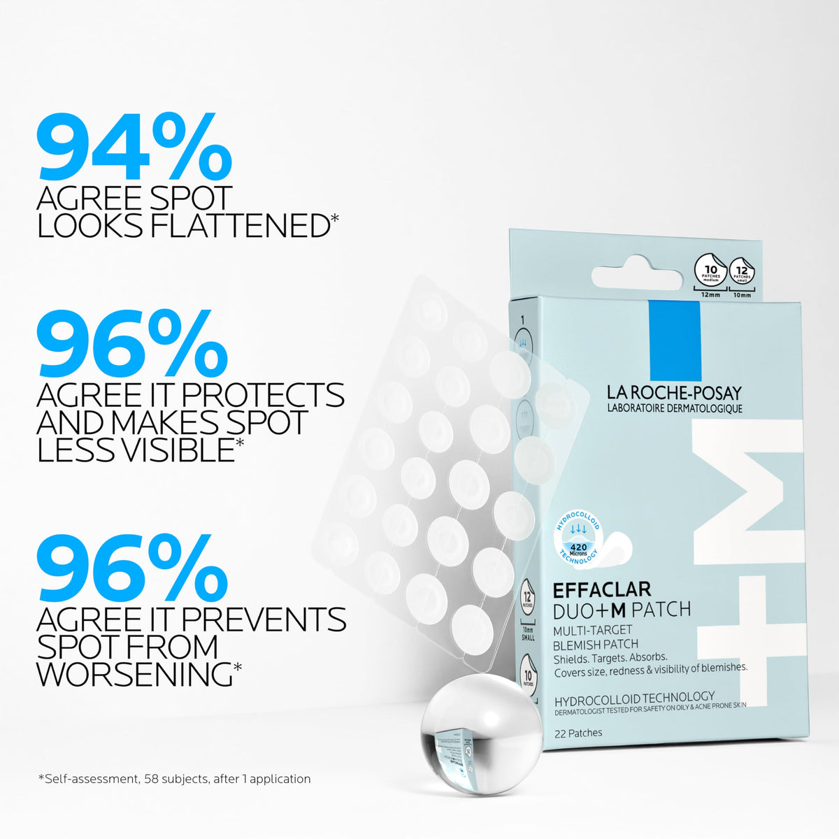 La Roche-Posay Effaclar Hydrocolloid Pimple Patches, 22 Count La Roche-Posay