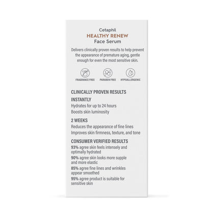 Cetaphil Healthy Renew Anti-Aging Face Serum, Peptides, Retinol-Free, 1oz Cetaphil