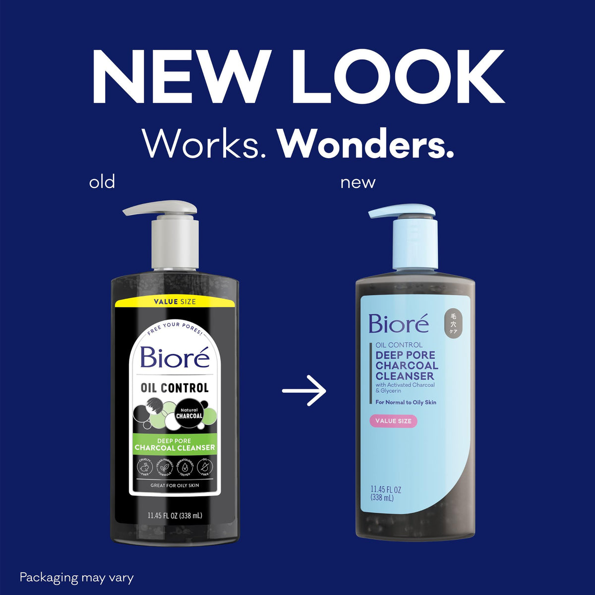 Biore Deep Pore Charcoal Face Wash For Oily Skin, 11.45 fl oz Bioré