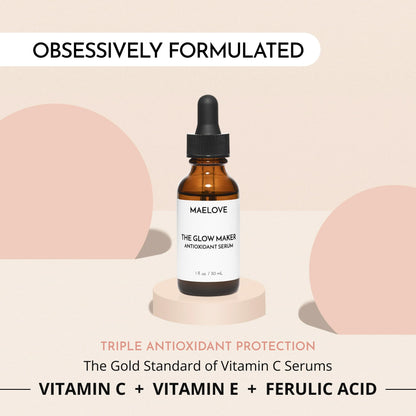 MAELOVE Glow Maker Vitamin C Serum with Vitamin E & Ferulic Acid, 1 fl oz MAELOVE