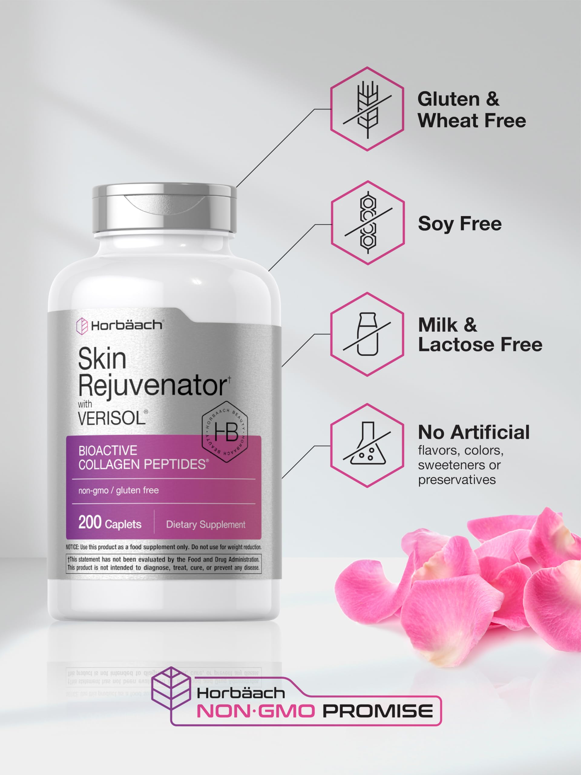 Horbäach Skin Rejuvenator with Verisol | Bioactive Collagen Peptides | 200 Caplets | Non-GMO, Gluten Free Supplement Horbäach buy australia supplements
