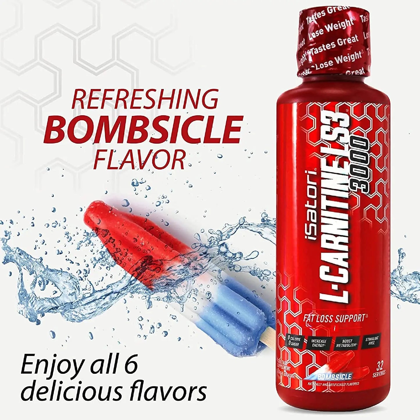 iSatori L-Carnitine LS3 3000, Liquid L-Carnitine with Acetyl L-Carnitine, L-Carnitine L-Tartrate, Stimulant Free Pre Workout, Low Calories, Sugar, Gluten, iSatori