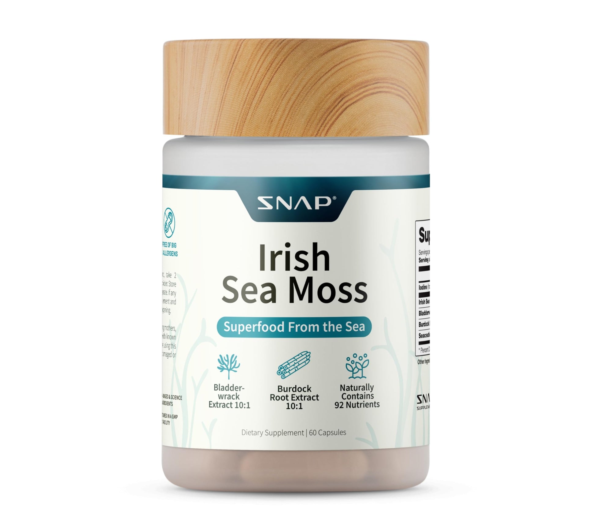Snap Supplements Irish Sea Moss with Bladderwrack, Burdock Root & Iodine – Natural Sea Moss Supplement to Support Gut Health, Energy & Healthy-Looking Skin, 60 Vegan Capsules (1 Month Supply) Snap Supplements buy australia supplements