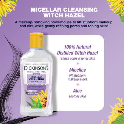 Dickinson's Micellar Cleansing Witch Hazel with Aloe | 16 Oz Dickinson's