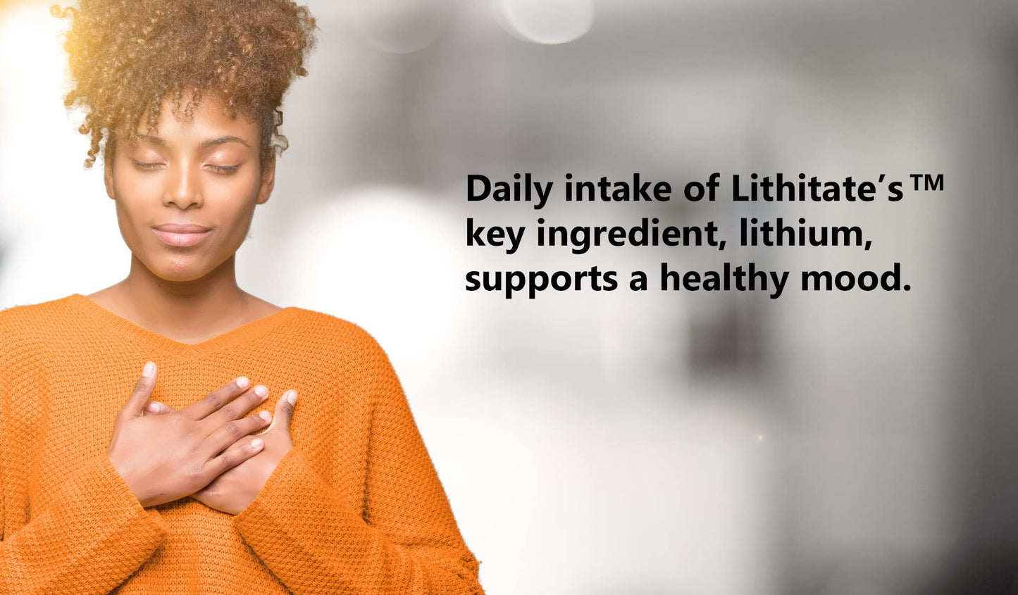 lithitate Lithium Aspartate 10mg | Supports Cognitive Function & Brain Health with Aging | NSF Certified | Promotes Mental Clarity, Healthy Mood & Longevity lithitate