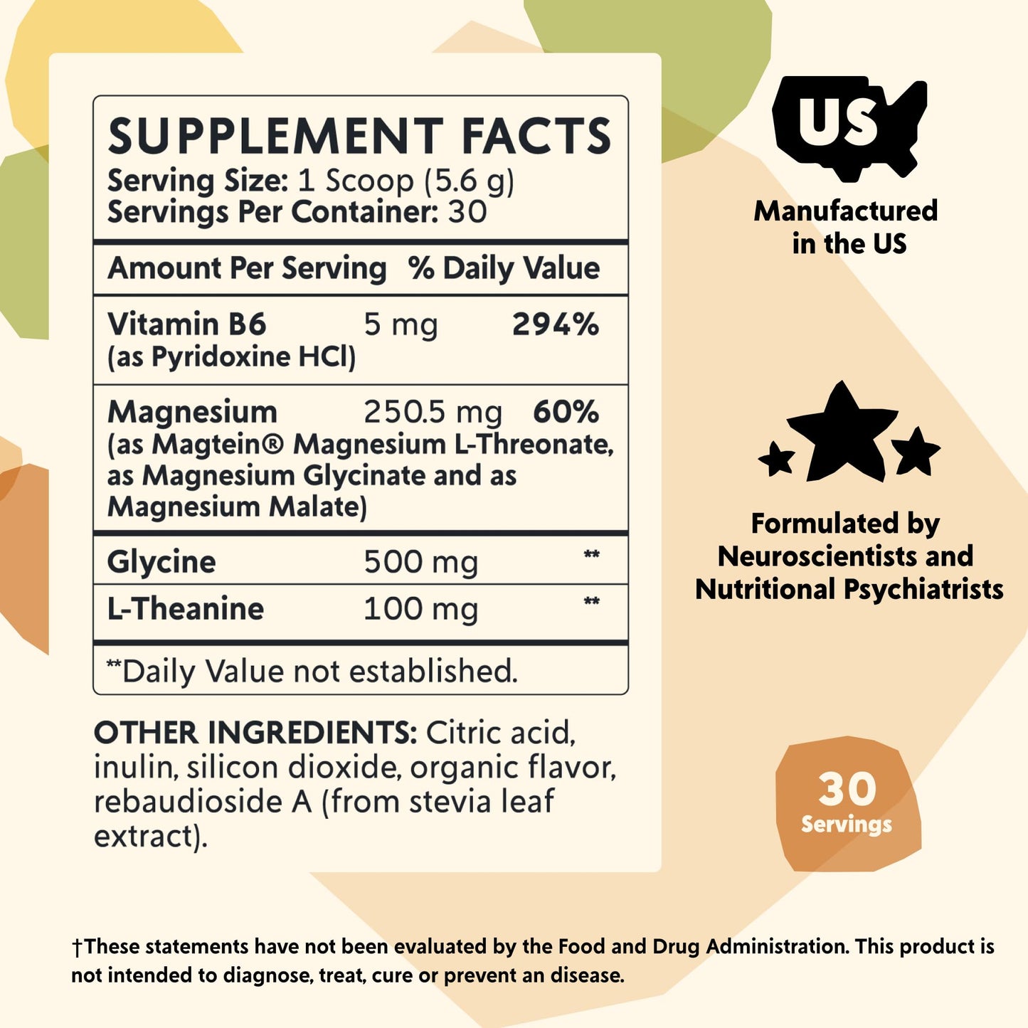 PYM Mood Magnesium Powder to Support Stress & Better Sleep, 30 Servings - Magnesium Glycinate, Magnesium Malate & l-Threonate, Yuzu Citrus | Non-GMO PYM Health