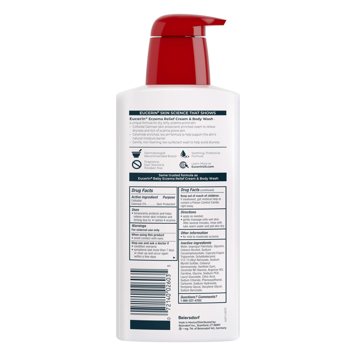 Eucerin Eczema Relief Cream and Body Wash, 13.5 FL OZ Eucerin