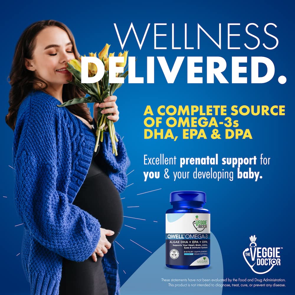 Vegan Omega 3 Supplement – Algae Omega 3 with DHA EPA DPA – Vegan Capsules from Algal – Fish Oil Alternative – Plant-Based Algae Oil Formula – Non-GMO The Veggie Doctor