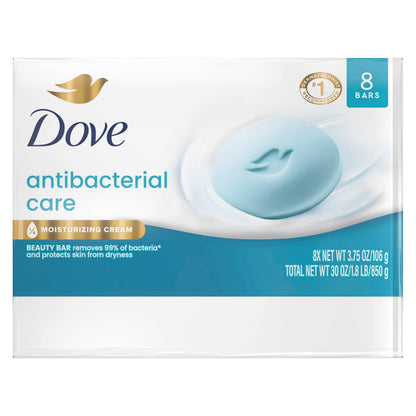 Dove Beauty Bar Soap 8ct Antibacterial Care,For Moisturized Skin, 3.75oz Dove