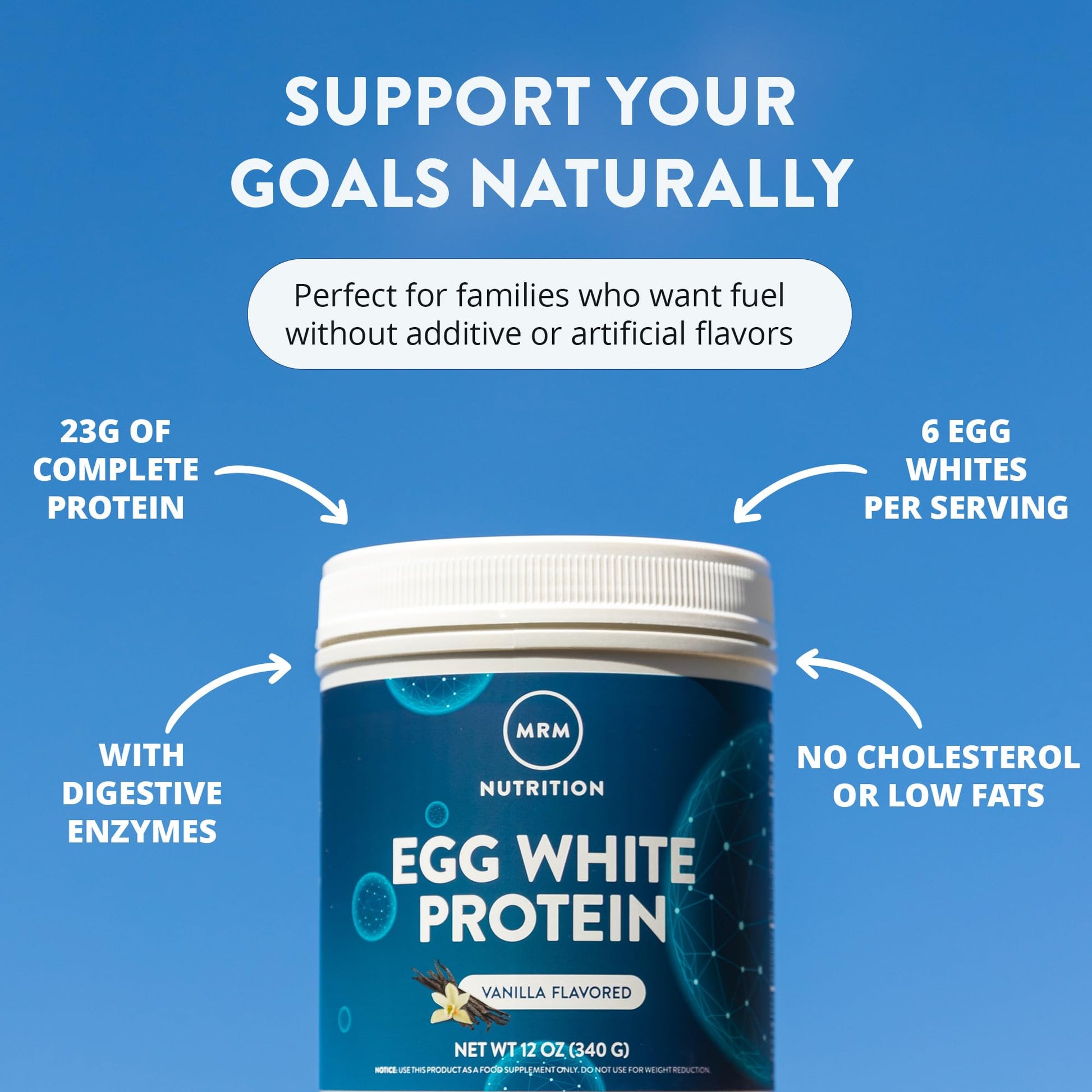MRM Nutrition Egg White Protein - Sugar Free Vanilla Flavored Powder, 23g Fat-Free Protein with Digestive Enzymes, Free of Dairy, Gluten, and Soy, High Biological Value - 20 Servings MRM buy australia supplements