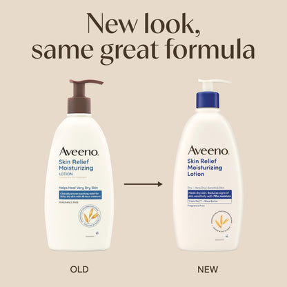 Aveeno Skin Relief Moisturizing Lotion Heals Very Dry, Sensitive Skin, Fast-Absorbing Body Aveeno