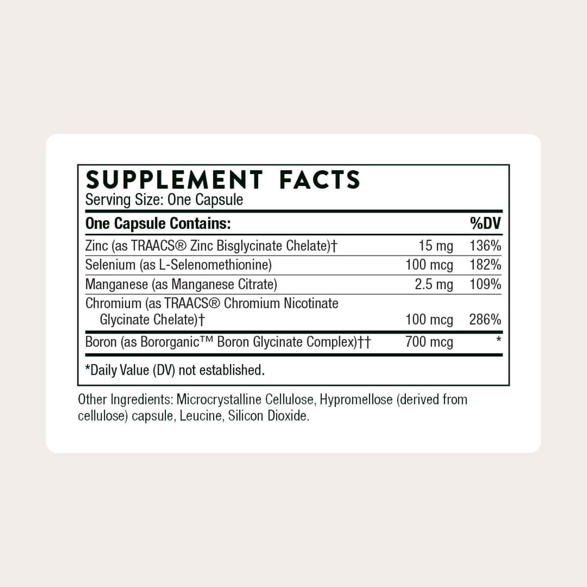 THORNE - Trace Minerals - Optimally Absorbed, Chelated Mineral Supplement with Zinc, Boron, Selenium, Chromium & Manganese - Third-Party Certified THORNE
