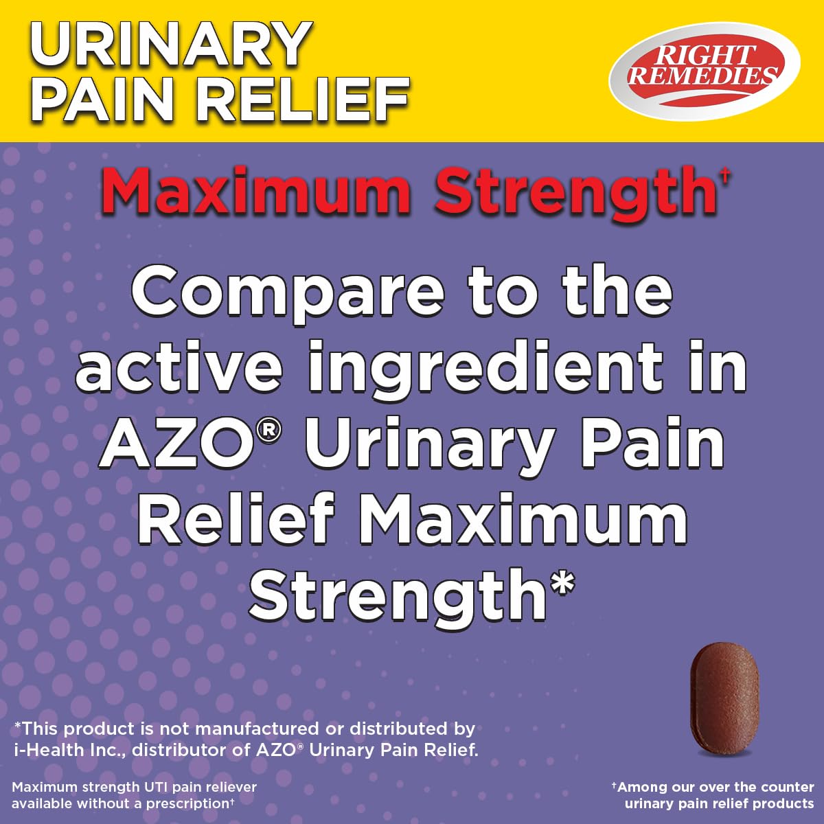 RIGHT REMEDIES Urinary Pain Relief Phenazopyridine HCl 99.5mg Tablets | Maximum Strength OTC for Fast Relief of UTI Pain, Burning and Bladder discomfort | Generic AZO Maximum Strength (72 Count) RIGHT REMEDIES buy australia supplements