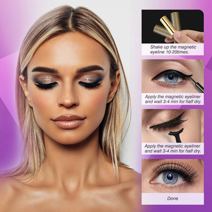 Royaomis 10 Pairs Cat-Eye Magnetic Lashes With Eyeliner, 3D Magnetic Eyelashes Natural Look With Eyeliner, Fake Eyelashes Magnetic royaomis