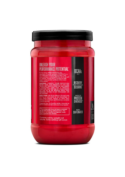 BSN Amino X Muscle Recovery & Endurance Powder with BCAAs, 10 Grams of Amino Acids, Keto Friendly, Caffeine-Free, Support Endurance, Zero Sugar, Blue Raz, BSN