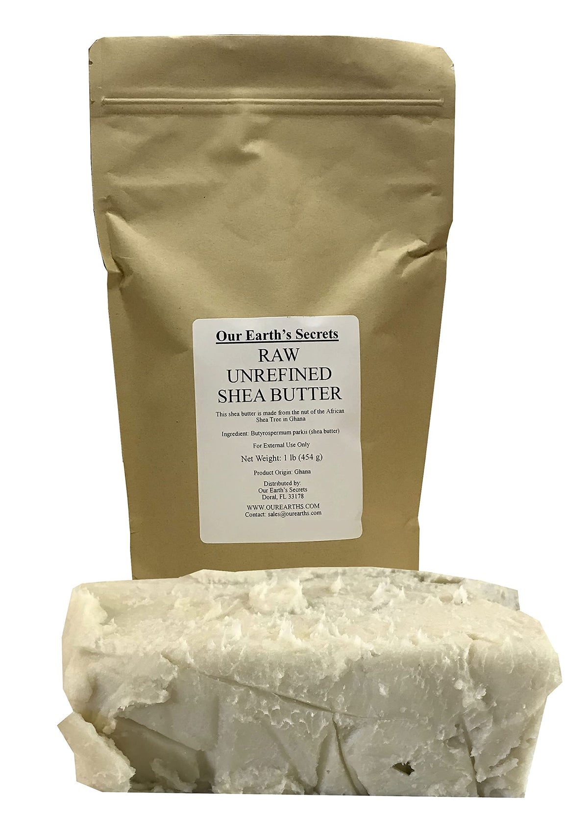 Our Earth's Secrets Ivory Raw Unrefined Shea Butter Top Grade, 1 Pound Our Earth's Secrets