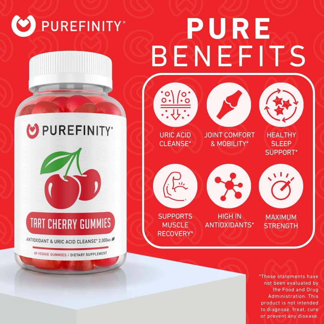 PUREFINITY Tart Cherry and Super Greens Gummies Bundle (Uric Acid Flush & Cleanse with Your Daily Greens)