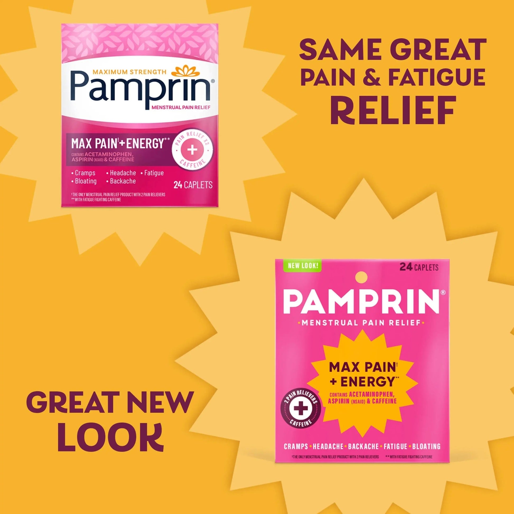 Pamprin Maximum Strength Max Pain and Energy Formula, Menstrual Period Symptoms Relief for Cramps, Bloating and Fatigue, 24 Caplets Pamprin buy australia supplements