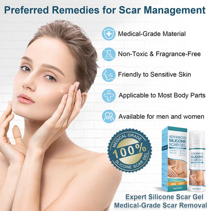 Mitgary Advanced Scar Gel, Silicone Scar Gel, Treats Old and New Scars, Reduces the Appearance of Scars from, Body, Face, Stretch Marks, Surgical Scar, Keloids, Acne, Burns and More, 50g (1.7 Oz) Mitgary