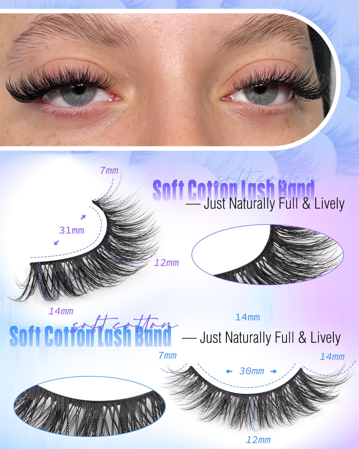 Newcally Lashes False Eyelashes Cat Eyes Wispy Natural Faux Mink Lashes 14 Pairs Pack Light Volume Short Fake Eye Lashes Multipack Newcally