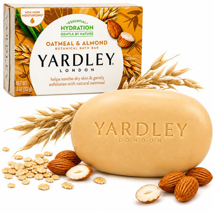 Yardley Oatmeal and Almond Bar Soap, Oatmeal & Almond, 4 Ounce Yardley