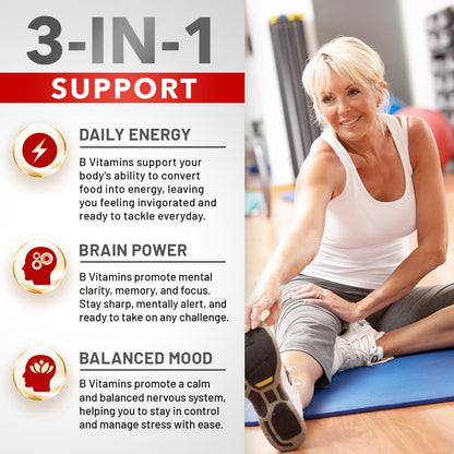 Divine Bounty Super B Complex Vitamins - All B Vitamins Including B12, B1, B2, B3, B5, B6, B7, B9, Folic Acid - Vitamin B Supplement Divine Bounty