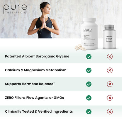 Pure TheraPro Rx Bio Boron 10mg, 3 Months Supply - Bororganic Glycine Boron for Men & Women - Premium Formula for Bone Health, Joint Flexibility Pure Therapro Rx